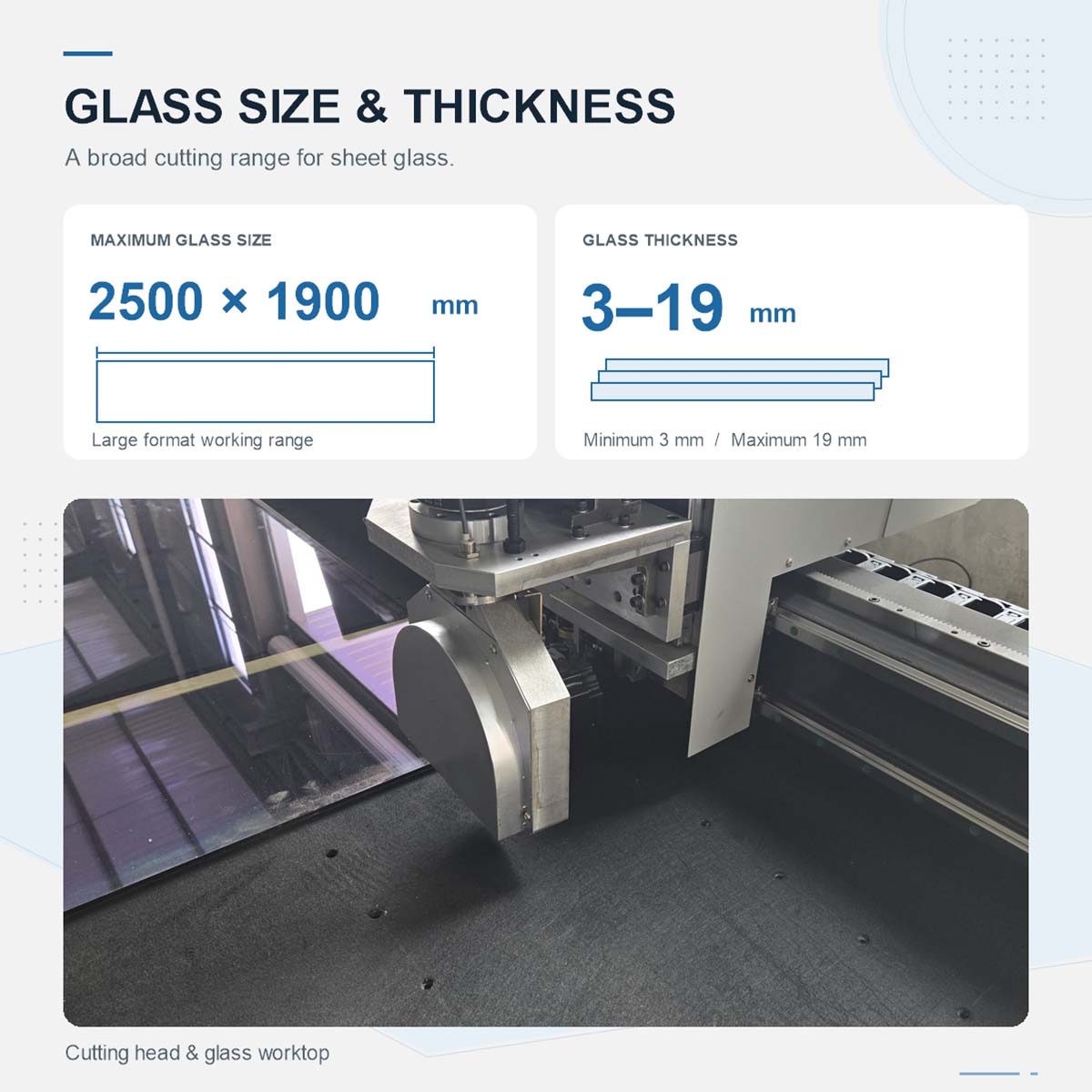 Semi-automatic glass cutting machine
