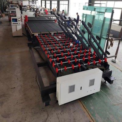 Línea de producción de máquina cortadora de vidrio CNC con mesa de carga, corte y rotura, marcado láser con función LOW-E