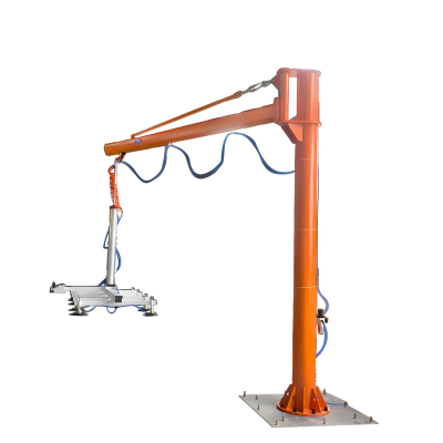 Pneumatische Glasentlademaschine mit Saugnäpfen und Säule